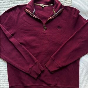 Burberry Brit Men's Maroon Zip-Up Sweatshirt